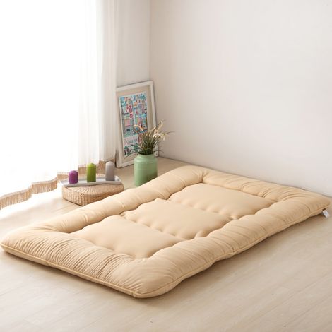 Tapis de sol japonais 0.9x2m pliable, tatami de sommeil 10cm épais pour lit, voyage, camping, yoga - Type 2 (1/5)
