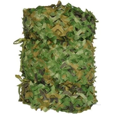 3 x 6 meters, rectangular sunshade made of green camouflage net, camouflage design, anti-aerial photography (1/5)