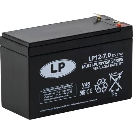Batería AGM VRLA de la serie LP Serie multiuso LP12-7 (12V 7,0Ah)