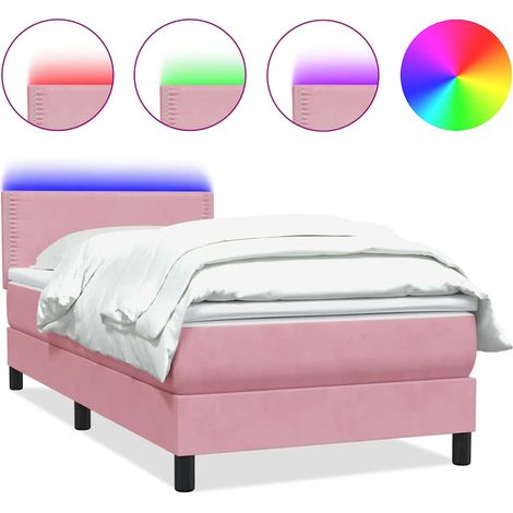 Maison Exclusive - Boxspringbett mit Matratze & LED Rosa 120x220 (1/5)