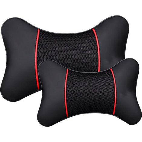 Leder Autositz Nackenkissen Schutz Sicherheit Auto Kopfstütze Unterstützung Rückenlehne Kissen Kissen Nackenstütze (28 x 18 cm)
