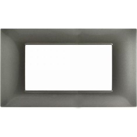 Mapam Placca grigio scuro 4 posti tecnopolimero compatibile Vimar Plana - GEM-P6004-GS