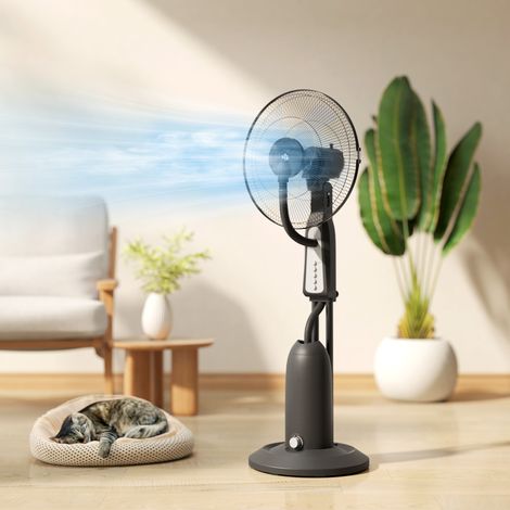3-stufiger Nebelventilator mit 75°-Oszillation und einstellbarer Nebelmenge, Schwarz