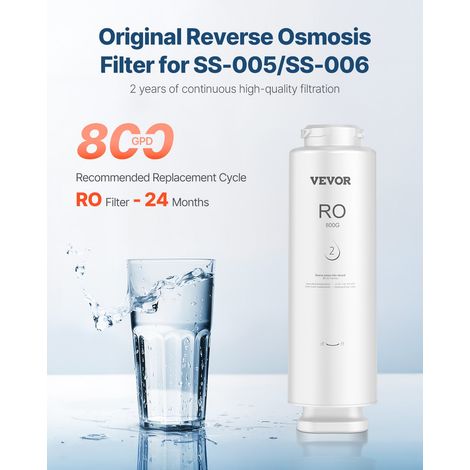 Système d'osmose inverse, 800 GPD, remplacement du filtre à eau par osmose inverse, 11 étapes, cartouche RO pendant 24 mois, réduit… (1/5)