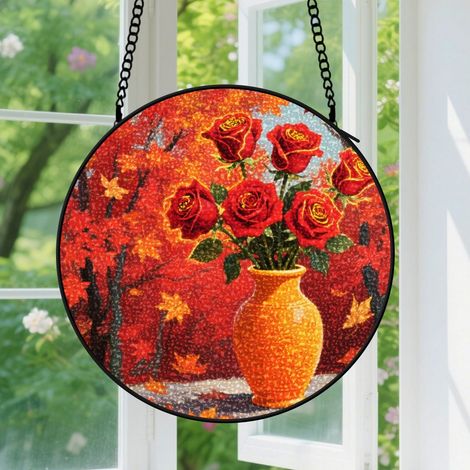 9cm Accroche-soleil vitrail coloré, suspension pour fenêtre, panneau décoratif, cadeaux anniversaire pour tante et amie (1/5)
