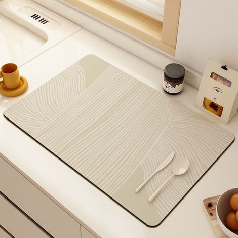 Original - Carré 4050cm (terre de diatomées) Tapis d'égouttage de cuisine, en terre de diatomées, résistant à l'usure et absorbant, pour table, table basse, tapis anti-brûlure et isolant thermique (1/5)
