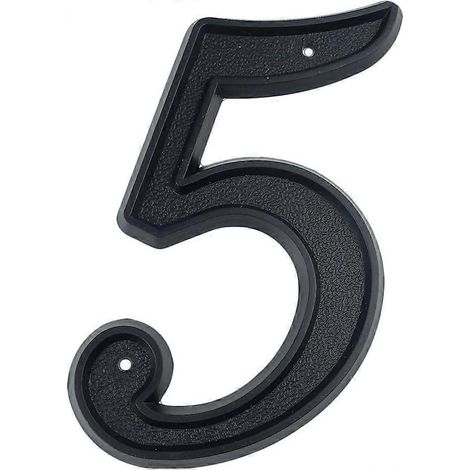 Numéros de maison modernes de 139 mm (5,5 pouces), numéros de porte, numéros d'adresse de rue, plastique ABS noir (5) (1/5)