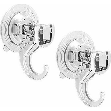 Ahlsen Juego de ganchos para abrigos de baño, 2 piezas, ganchos con ventosa de pared, capacidad de carga de 3 kg, ventosa de plástico transparente, herramientas de succión para cocina/baño/oficina: to (1/4)