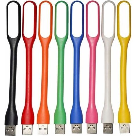 8-Pièce Lampe LED USB, Mini Lumière USB Flexible, Lampe Clavier pour Ordinateur Portable/PC, Lampe de Lecture USB, Petite Lampe de Livre, 8 Couleurs (1/5)