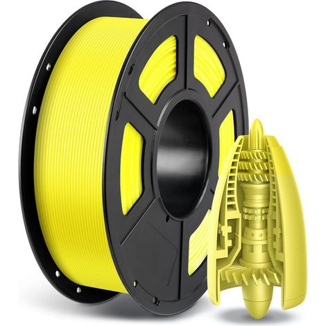 PETG filament, 1.75 mm, dimensional accuracy +/- 0.02 mm, 3D printing filament for 3D printers, vacuum packaged, clean spool, yellow, 1 kg (1/5)