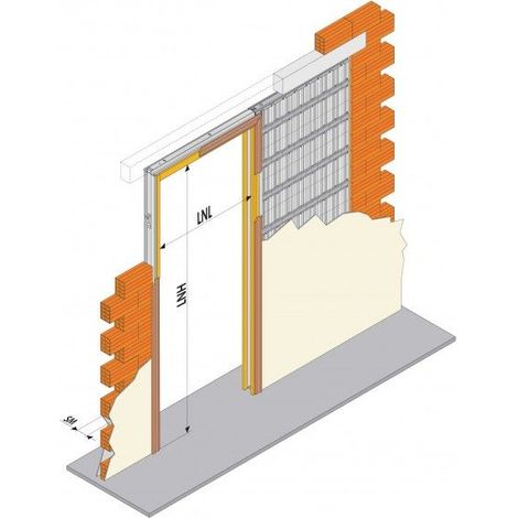 Controtelaio per porta scorrevole 70x210cm cartongesso Space Dierre