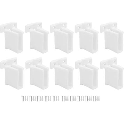 Lot de 10 supports d'extrémité pour étagères métalliques, en ABS robuste, pour armoires et penderies. (1/3)