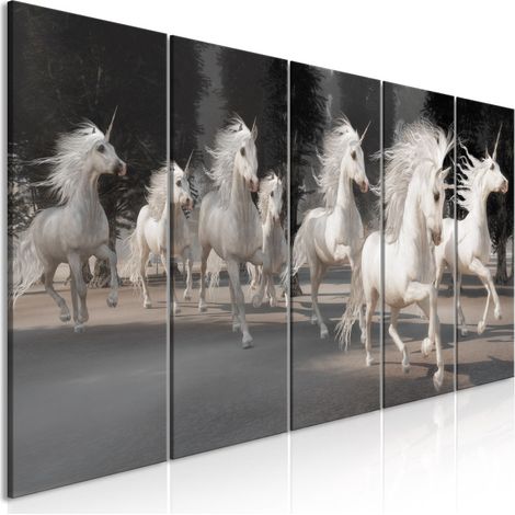 Tableau Imprimé 5 Panneaux "Unicorns Run Narrow" 80 x 200 cm (1/2)