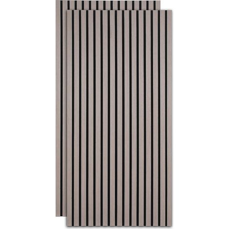 Randaco Akustikpaneel MDF Wandverkleidung Natur Akustik Wandpaneel Moderne Wandpaneele aus Holzfunier und Filz 2x 120x60x2.1cm Walnuss