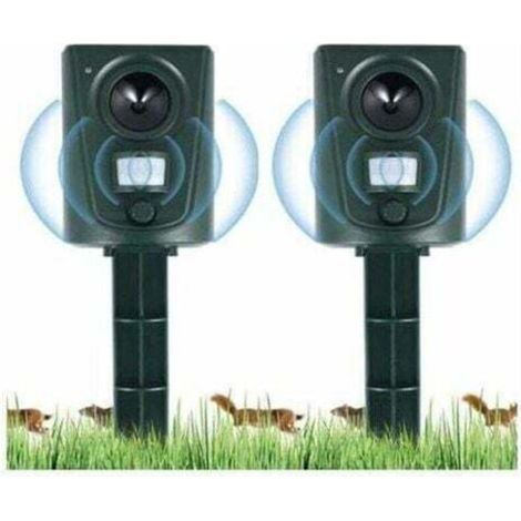 2X Ultrasonic Garden Cat Repellent, Cat Repellent with Ground Stake to Keep Dogs, Cats, and Birds Out of Gardens, Fields, and Seeds (1/4)