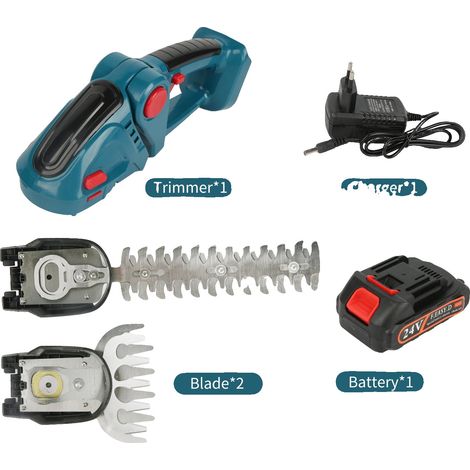 Taille-haie électrique, fonctionnalité 2-en-1, design léger, Batterie bleue 1 (1/2)