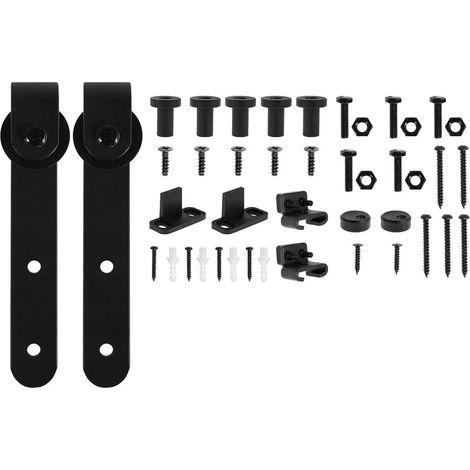 Kit de quincaillerie for Mini-Porte de Grange coulissante, Rail de Suspension monté sur Le Dessus, Rail de roulement Silencieux en Acier for Porte Simple (1/5)