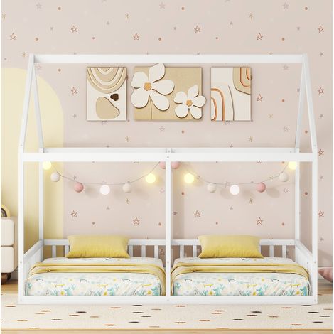 MEUBLIV Letto 90x200 cm bianco – struttura casa 2-in-1, senza materasso (1/5)