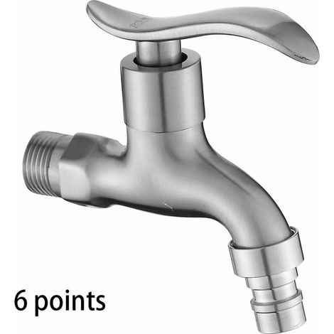cuisine coq, bite d'acier inoxydable, robinet de machine à laver, robinet de piscine de la vadrouille, robinet à tête close, déchets brossés à 6 points (1/5)