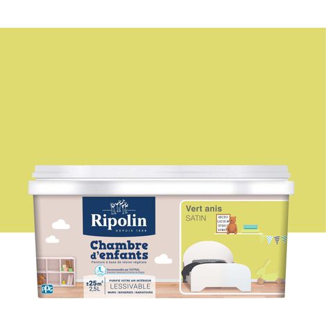 Peinture satinée RIPOLIN Chambre d'enfants Vert Anis 2,5 L