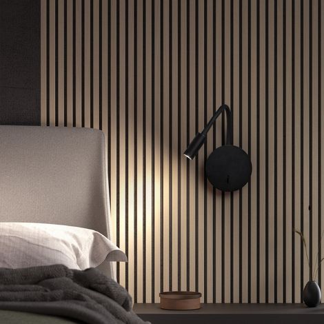 Applique de chevet led avec interrupteur Fonti noir mat (1/3)