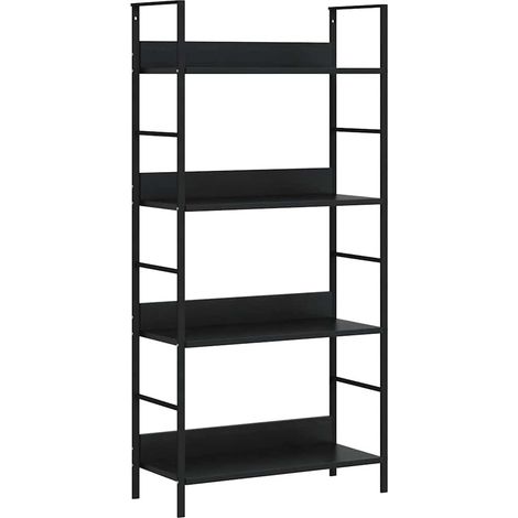 Maison Exclusive - Bücherregal 4 Regalböden Schwarz 60×27,6×124,5