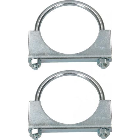 KOTARBAU - Lot de 2 colliers de serrage pour tuyau d'échappement - 90 mm - Pour montage d'antennes, de tuyaux, de mâts - Collier de serrage universel pour raccords de tuyaux (1/5)