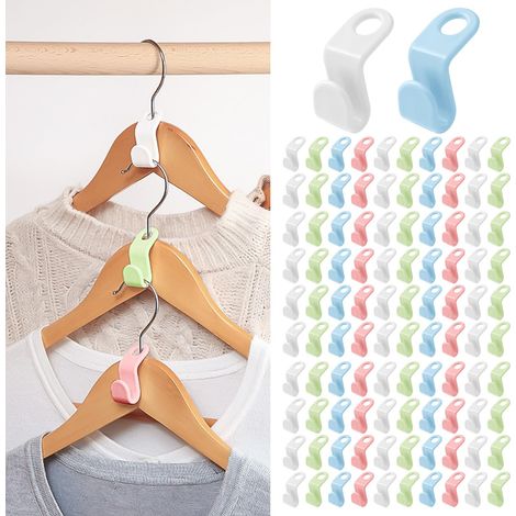 100 Pièces Crochet de Connexion de Cintre, Connecteur de Crochets de Connexion pour Cintres Crochets pour Eéconomiser de l'espace Cintres Empilables pour Armoire Cintre Crochet (1/5)