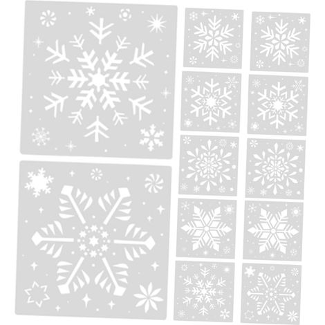 Lot De 2 Pochoirs De Peinture Flocon De Neige Pochoirs D'Hiver Pochoirs De (1/5)