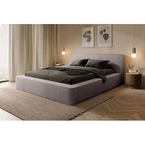 Polsterbett Doppelbett OMAHA 180x200cm Komplettset Stoff Euphoria Beige (1/5)