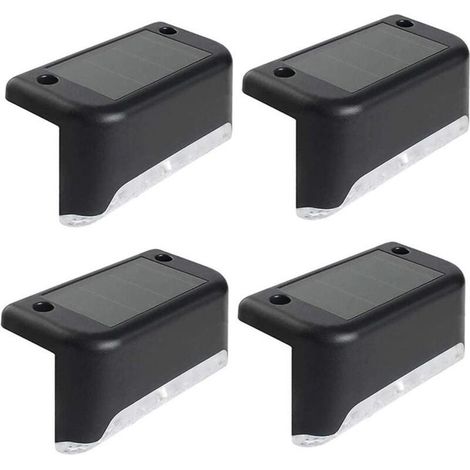 UlisemLot de 4 Lampes Solaires, Eclairage à LED Lampe Solaire Exterieur, Lumières Solaires Exterieure Jardin Lumière blanche Étanche Décoration pour Escalier Pont Marches Clôture Cour Terrasse Chemin (1/3)