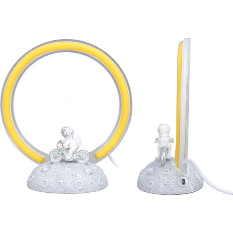 Petite veilleuse jaune mini astronaute mignonne, lampe de bureau LED, veilleuse pour la maison ou la chambre, décoration de table 5V (1/5)