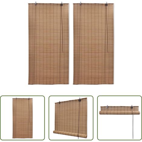 Fensterrollo -  Bambusrollos 2 Stk. 150x220 cm Braun (1/5)