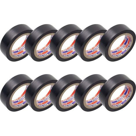 Ruban isolant électrique, 10 pièces, noir, pour le cerclage et la fixation de câbles électriques jusqu'aux rouleaux, isolation thermique en PVC pour la réparation de voitures, vélos, bricolage,