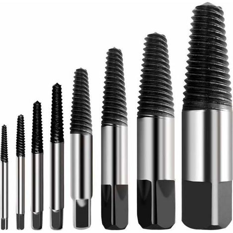 Extracteur de Vis Cassé Extracteur de Vis Multi-éclaté Kit Dureté en Acier Inoxydable Extracteur de Boulon de Vis Cassé Facile à Décoller Convient pour Enlever des Vis Endommagées (8pcs) (1/5)