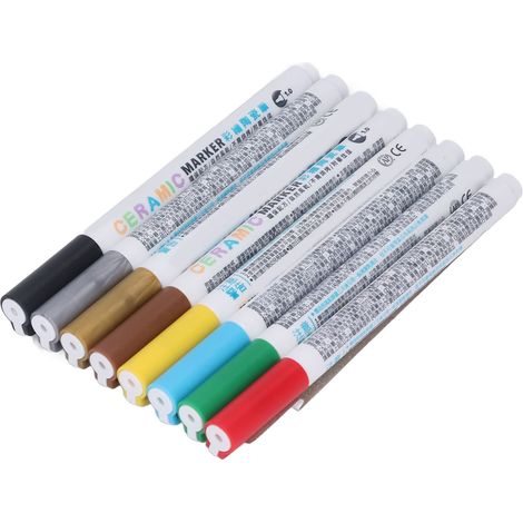 Malstift für Keramik, gerade, hydraulisch geformte Frontspitze, DIY-Farbenherstellung (8 Farben, kein Brennen erforderlich), Keramikkunststift (1/5)