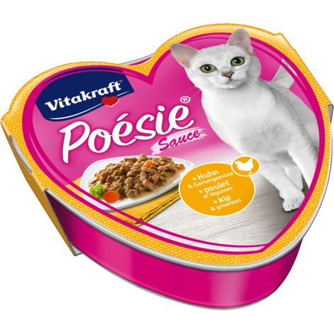 Vitakraft Aliments pour chats Poésie Création, poulet et légumes - 30 boîtes de 85 g