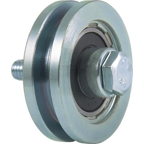 Quadratische Nutrad - 50 mm - Verzinkter Stahl - 1 Kugellager