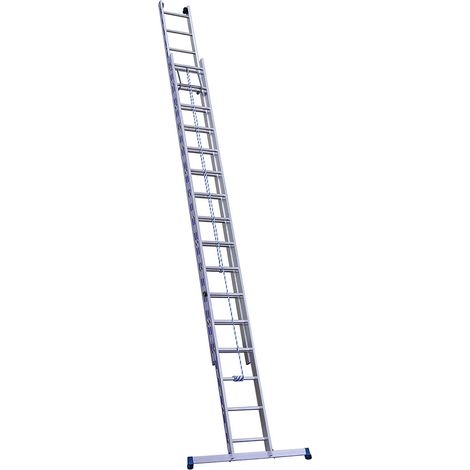 Centaure – Échelle coulissante 2 plans à corde – Hauteur 3m45 – Charge maximale 150kg – Stabilisateur en aluminium avec patins bi-matières (1/5)