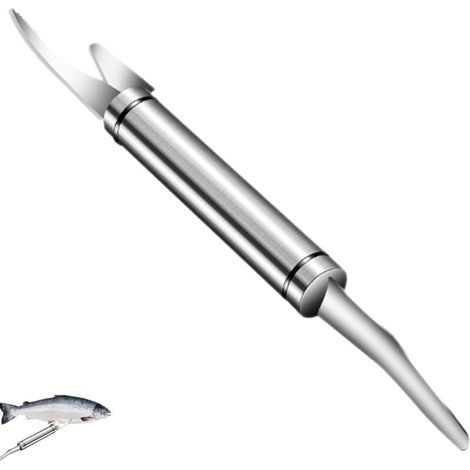 Écailleur à Poisson - Outil 5 en 1 pour déveiner Les crevettes - Couteaux de Nettoyage de Poisson en Acier Inoxydable - Outils Cuisine Couteaux à Filet avec poignée Ergonomique antidérapante mer (1/4)
