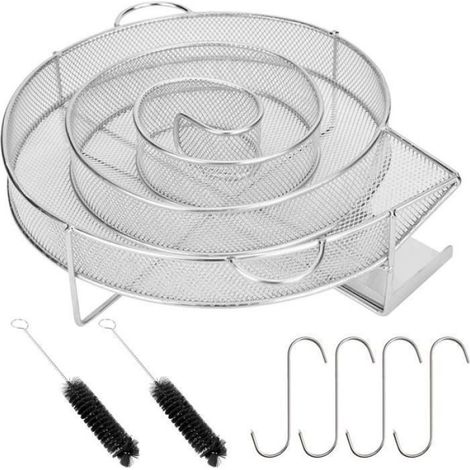 Générateur de fumée froide - Inox - Rond - Acier inoxydable 304 - 4 crochets à viande - 2 brosses de nett PRODUCTION ENERGIE A BORD (1/4)
