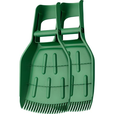Wiltec Ramasse-feuilles en plastique 57,1 x 33,7 x 7,6 cm, lot de 2 pinces à feuilles à large ouverture, à dents et poignée ergonomique (1/5)