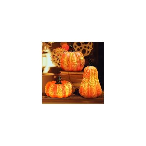 Lot de 3 citrouilles lumineuses, décoration d'Halloween vintage, (1/5)
