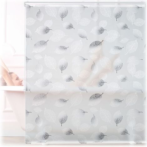 Relaxdays Store de baignoire, 140 x 240 cm, rideau de douche avec chaine, montage flexible, salle de bain, noir-blanc