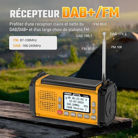 Radio Dab+/FM Portable, Radio de Survie Dynamo Solaire (1/4)