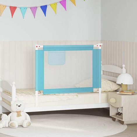 Barrière de lit pour enfant, bleue, 100 x 25 cm, en tissu