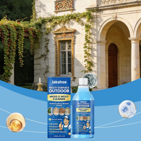 Nettoyant extérieur JAKEHOE : Doux et efficace pour éliminer diverses taches courantes à la maison et à l’extérieur. 120 ml (1/5)