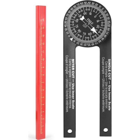 Rapporteur d'angle horizontal 360° pour scie à onglets avec échelles gravées de précision pour le positionnement en menuiserie (1/5)