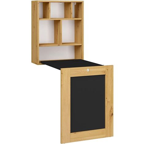 Bureau pliable TILT Table murale pliante pour ordinateur Bureau ménager Noir mat (1/4)