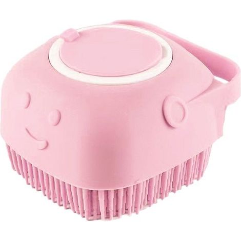 Brosse de Bain Démêlante en Silicone pour Chiens à Poils Courts et Longs Accessoire de Toilettage de Massage et Nettoyage Rapide avec Réservoir et Distributeur d'Eau et de Shampoing (ROSE) (1/5)